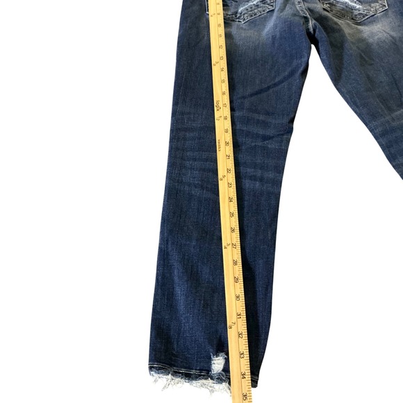 BKE Payton Mid Rise Universal Fit Distressed Jeans Dark Wash ABK2129 Size 29 - Picture 7 of 10